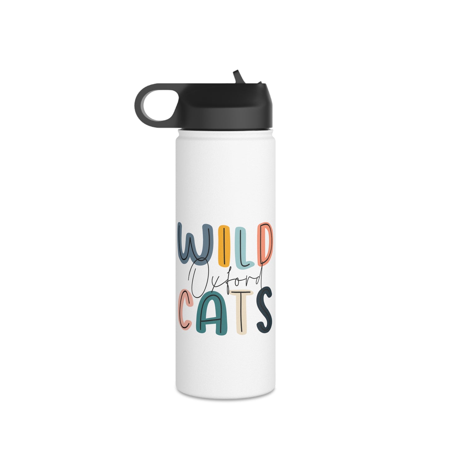 Personalized Pink Oxford Wildcats Water Bottle