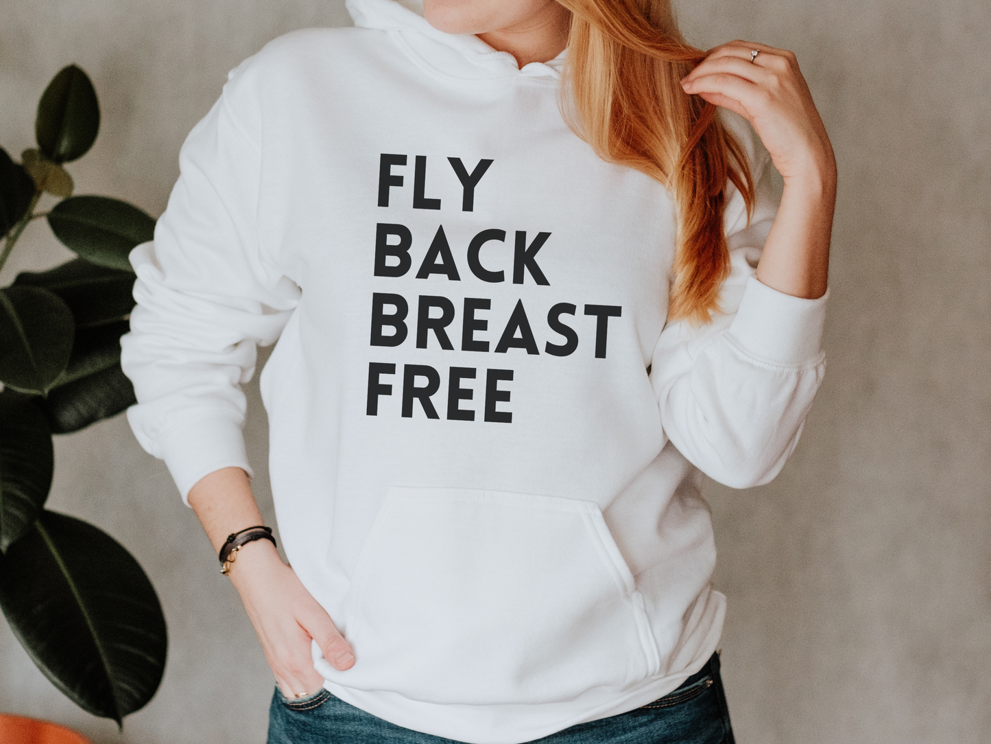 Fly Back Breast Free Adult Unisex Hoodie