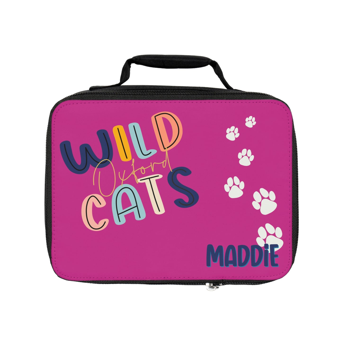 Personalized Oxford Wildcat Hot Pink Lunch Box