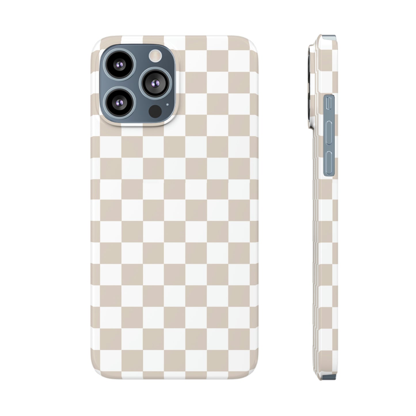 Beige Checkerboard Slim Phone Case