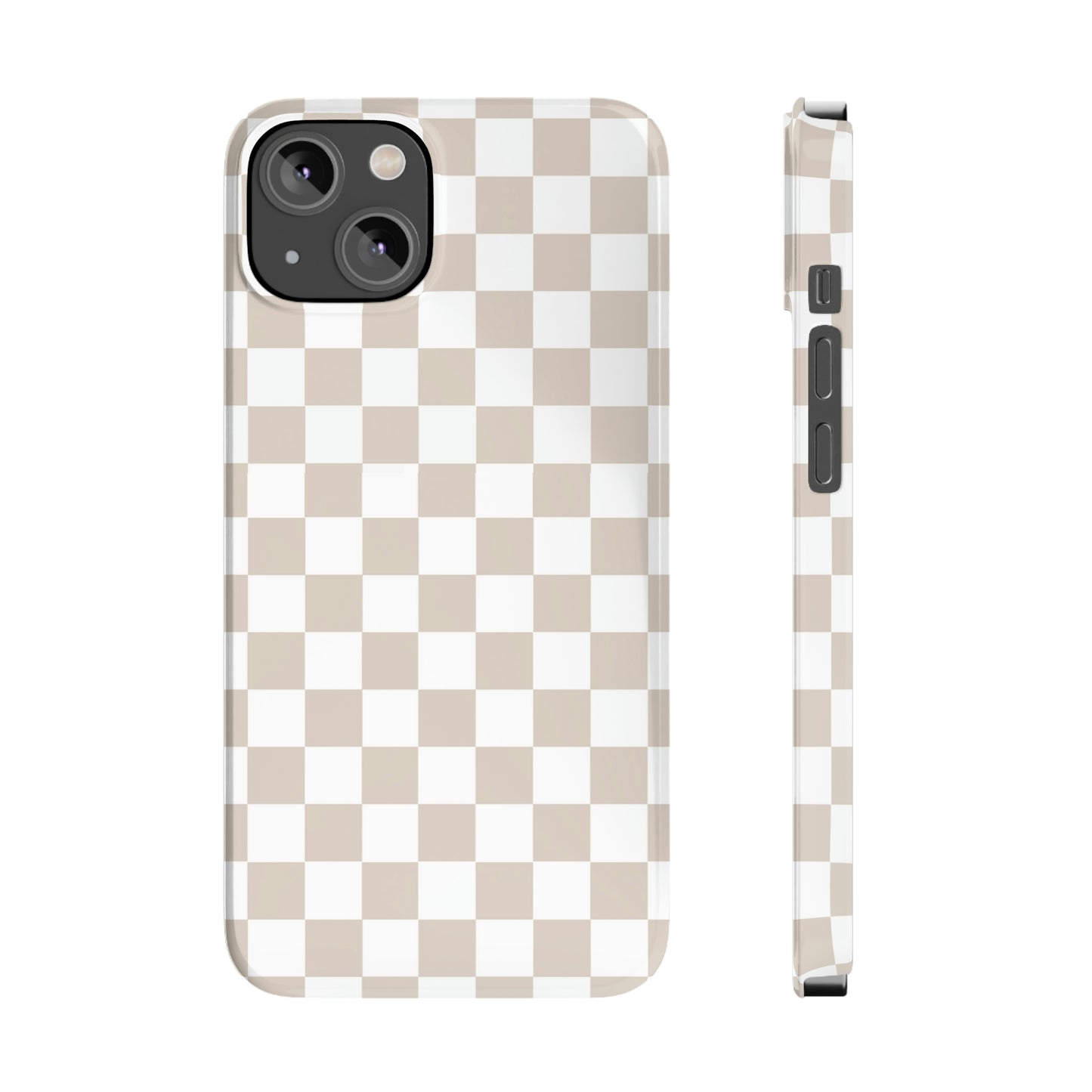 Beige Checkerboard Slim Phone Case